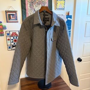 Banana Republic Men's Gray Quilted Bomber Jacket
